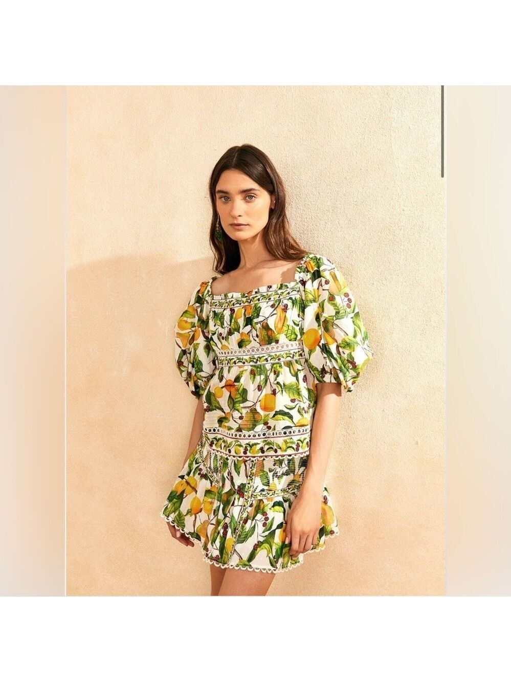 Farm Rio Off-White Fruit Orchard Mini Skirt